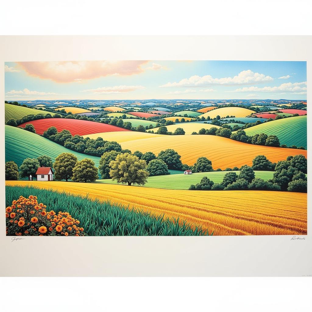 David Hockney landscape lithograph