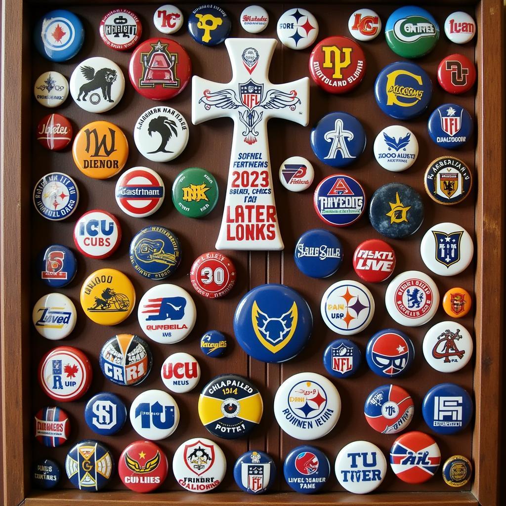 A Collection of Football Cross Buttons