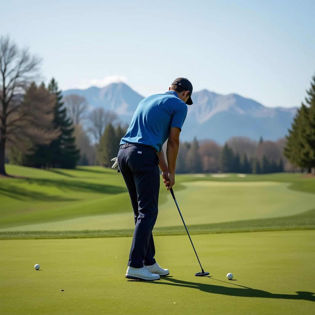 Professional golfer on the course