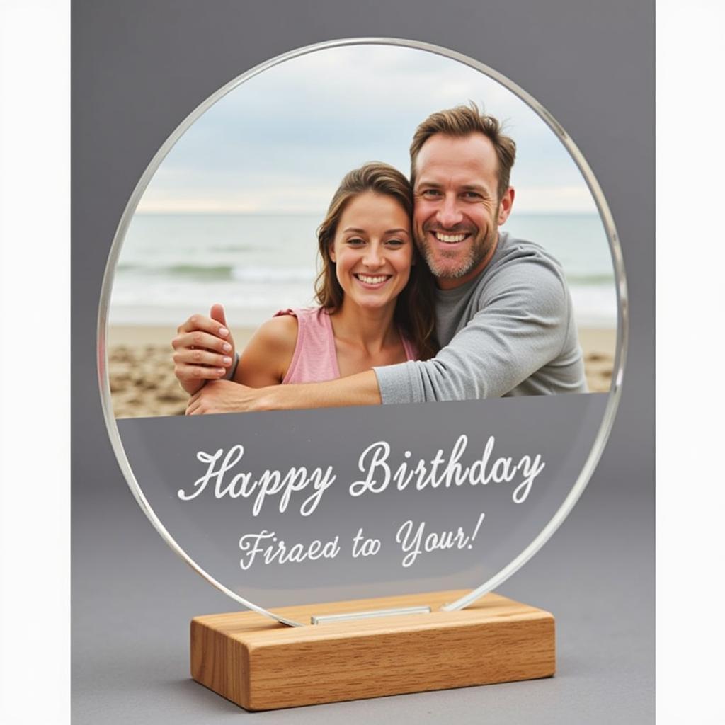 Personalized Acrylic Happy Birthday Plaque with Photo