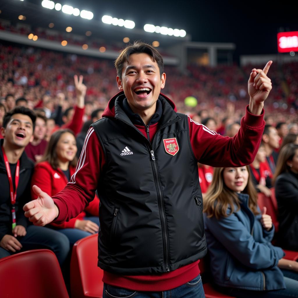 Fan Wearing Heatwave Gear Heated Vest