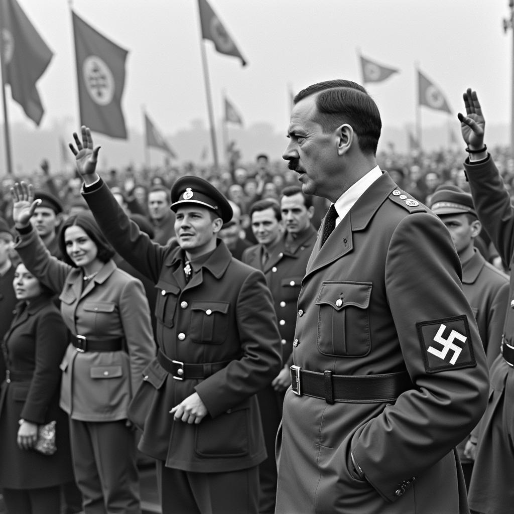 Hitler Signed Photo at a Rally