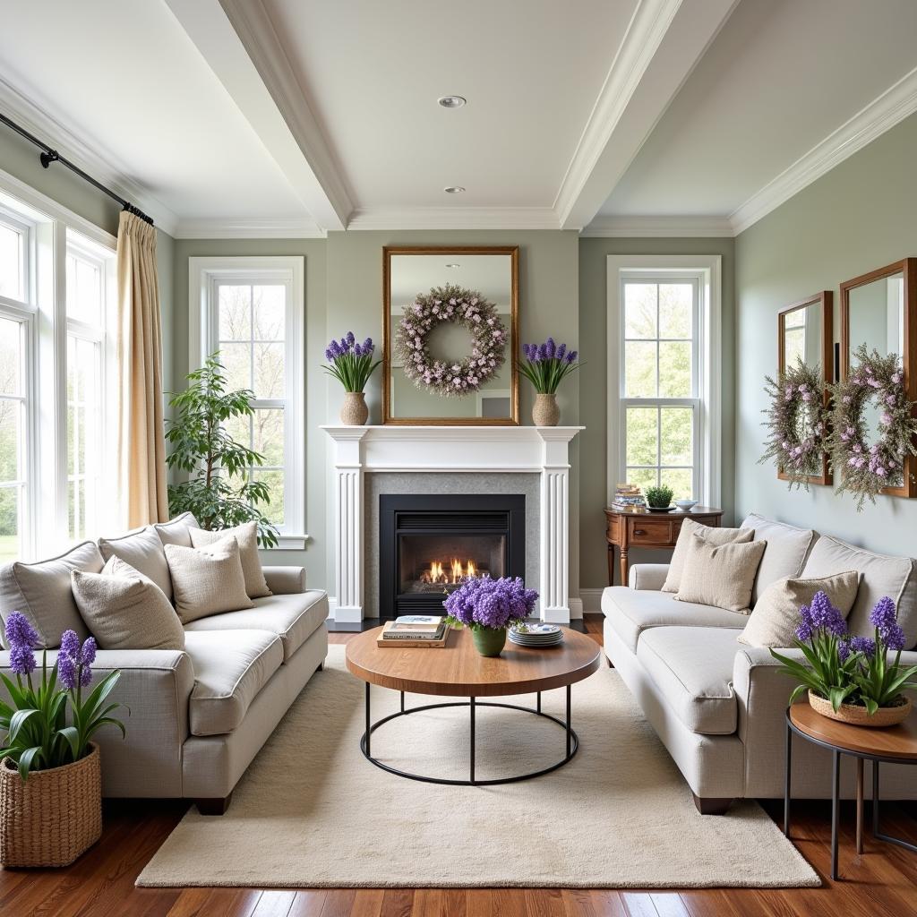 Artificial hyacinths decorating a home