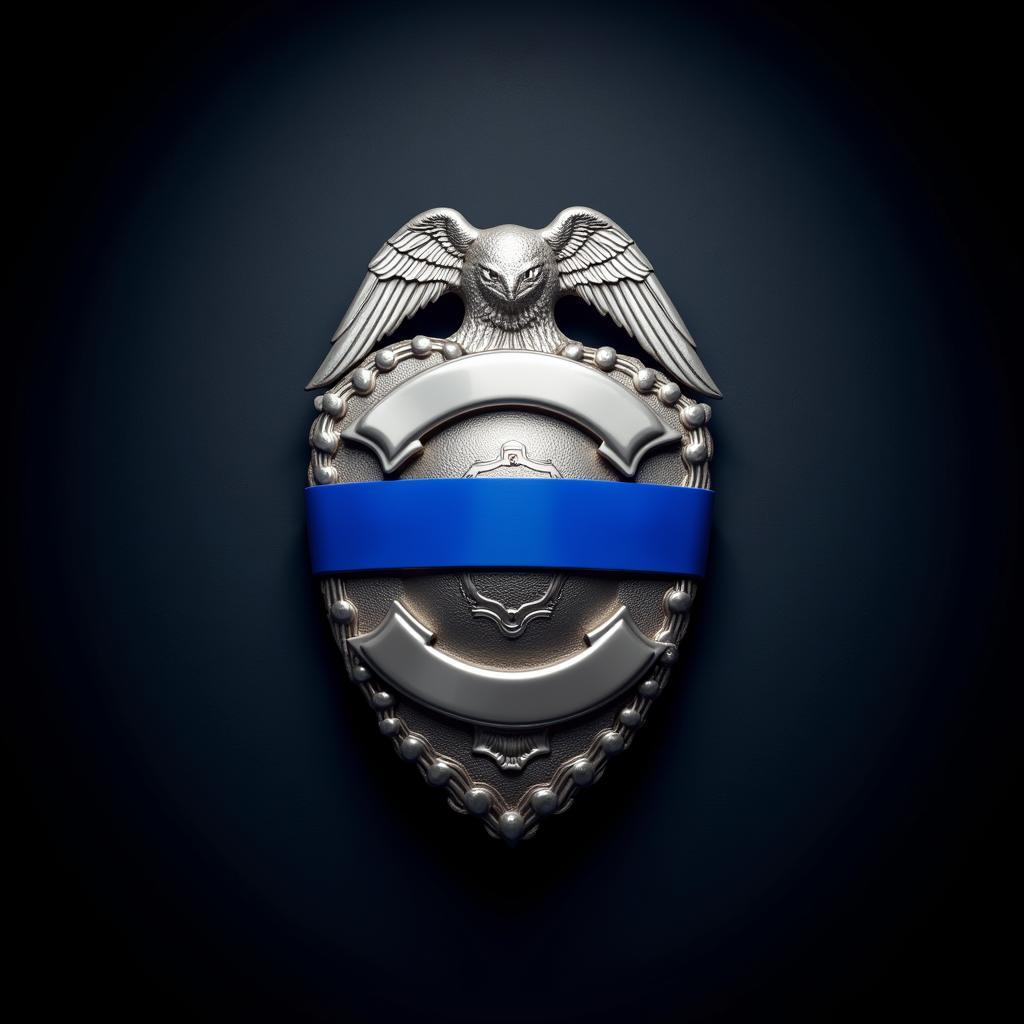 Police Badge with Blue Line - A Symbol of Honor and Sacrifice