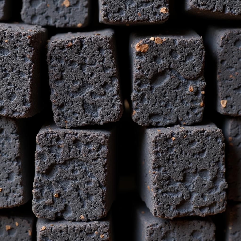 Stacked Irish Peat Briquettes