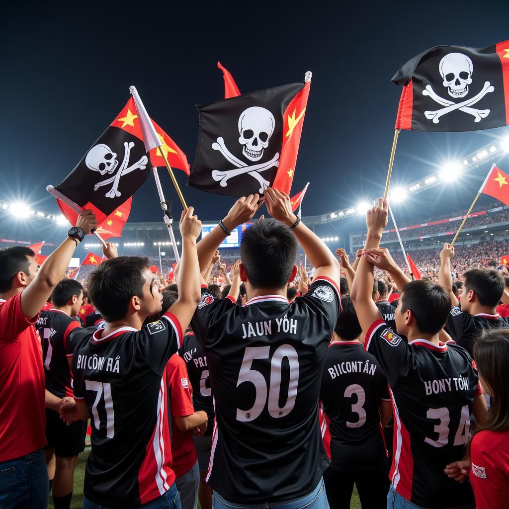 Jolly Roger Flag Displayed by Fans