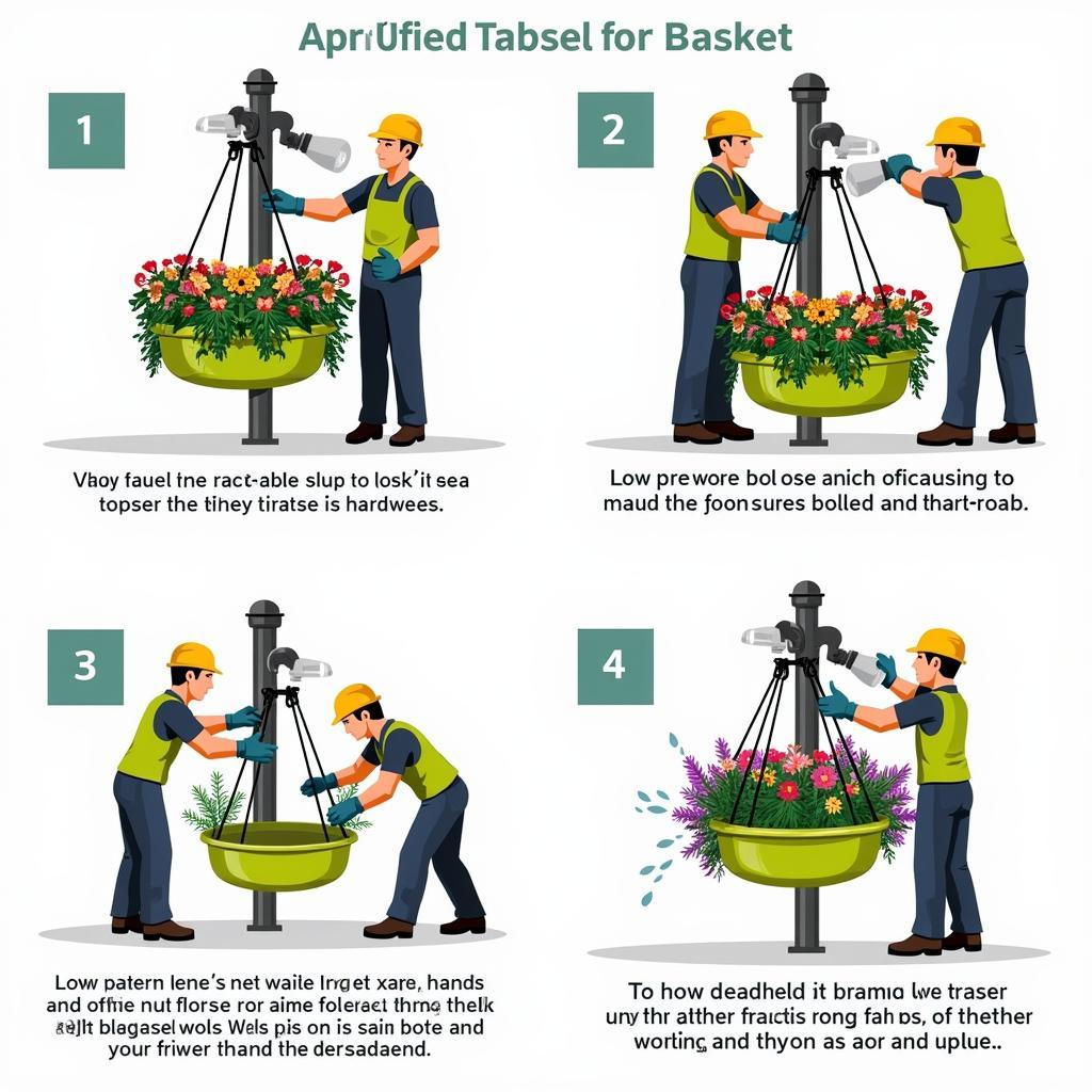 Installing and maintaining light post flower baskets