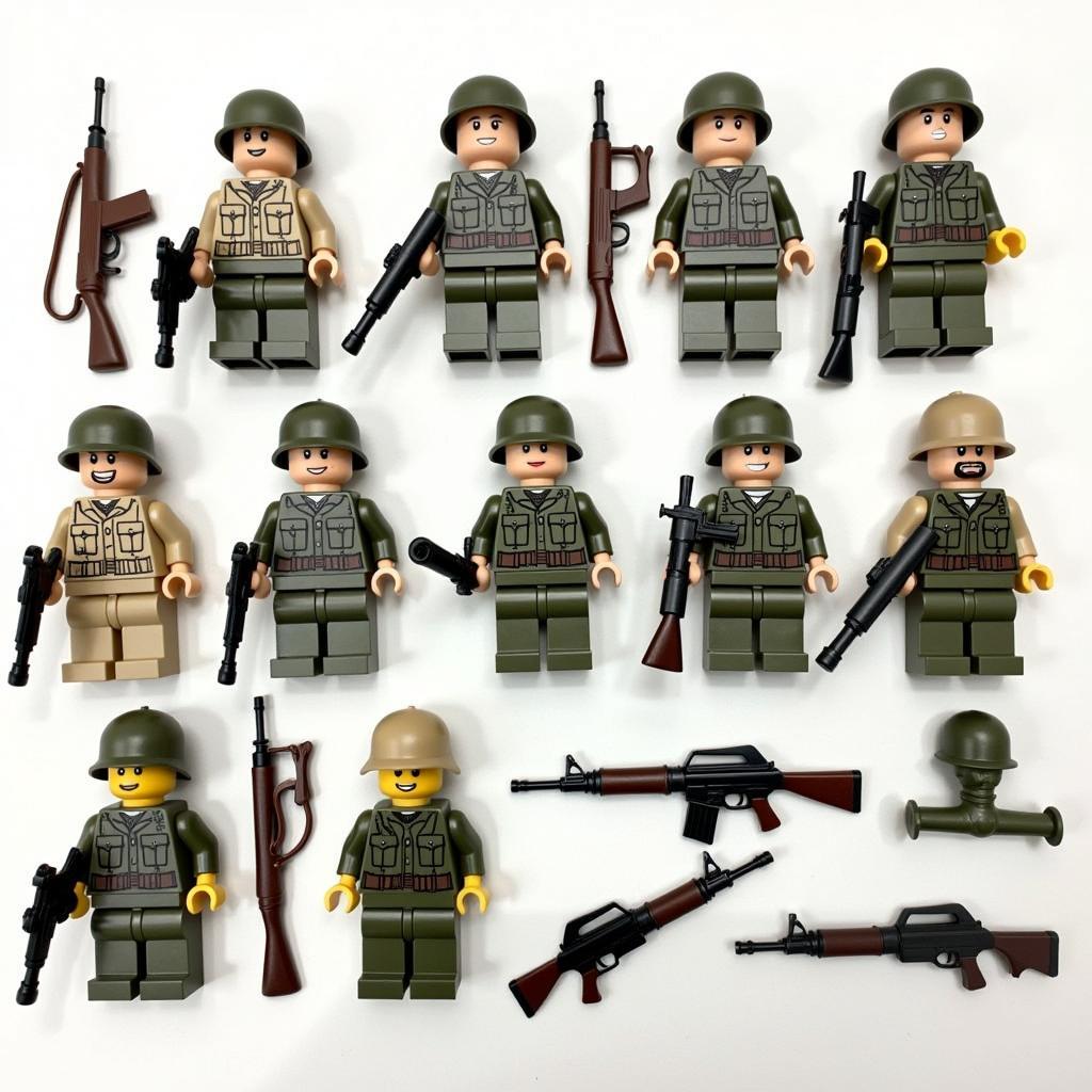 LEGO WW2 US Soldiers Custom Figures and Accessories