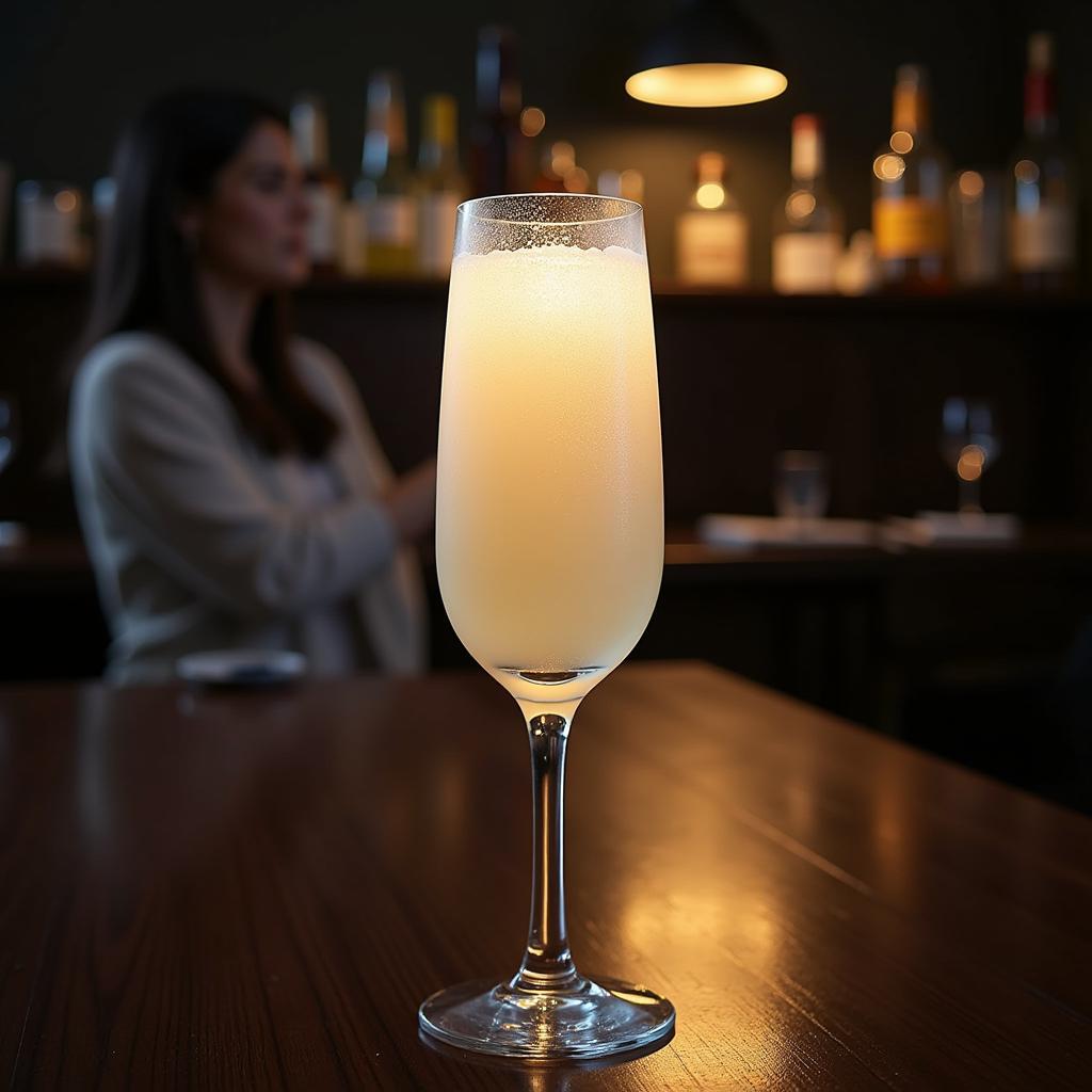 Ly sương edge champagne glass lung linh dưới ánh đèn