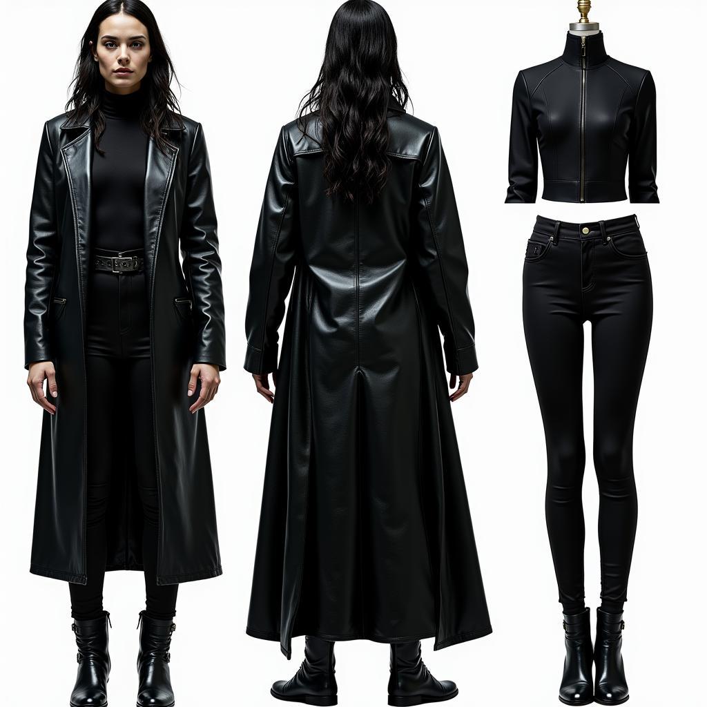 Trinity's leather look in The Matrix