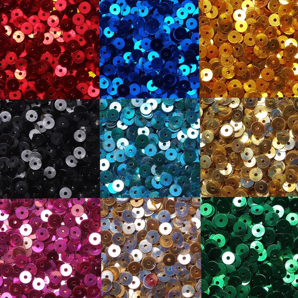 The vibrant colours of assorted coloured sequins.