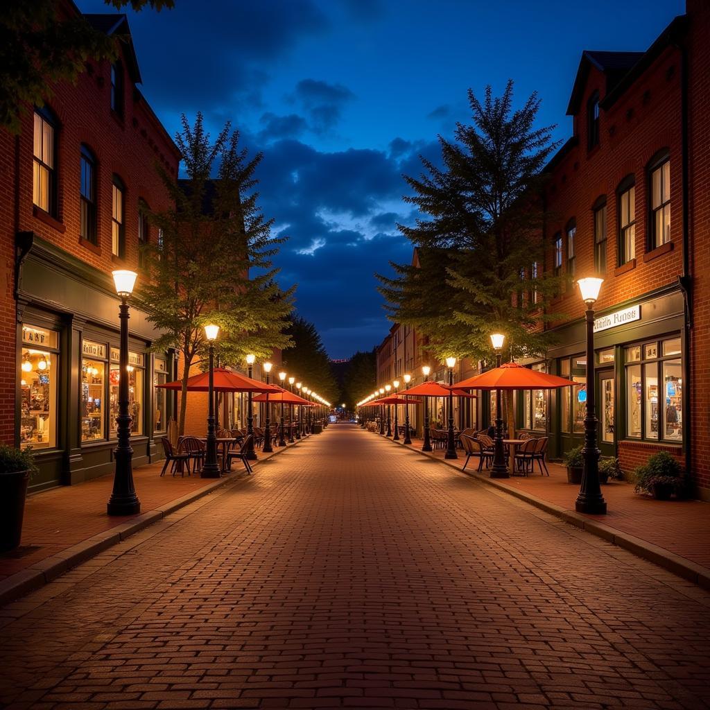 North Wales PA Main Street at night