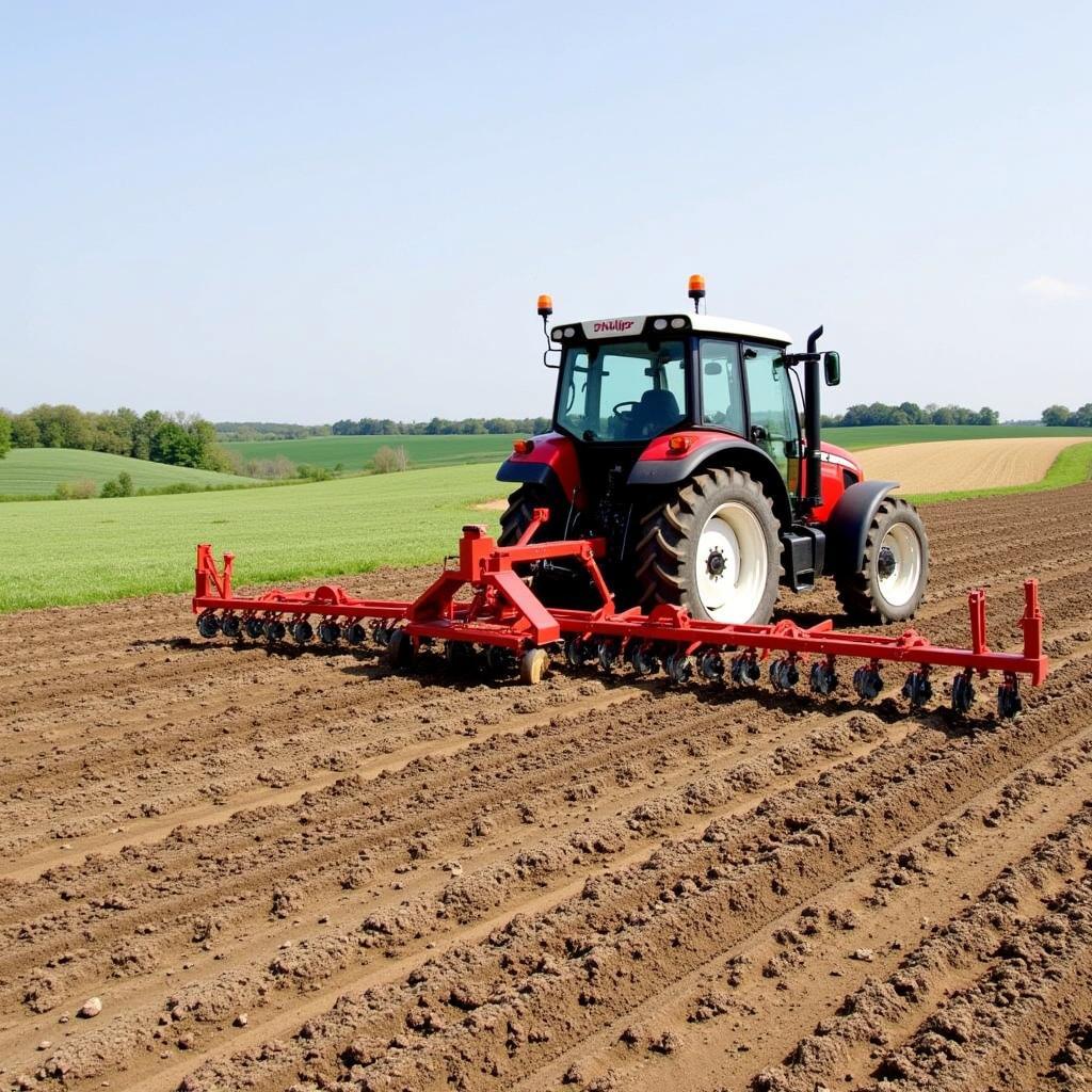 Phillips Spike Tooth Harrow in Action