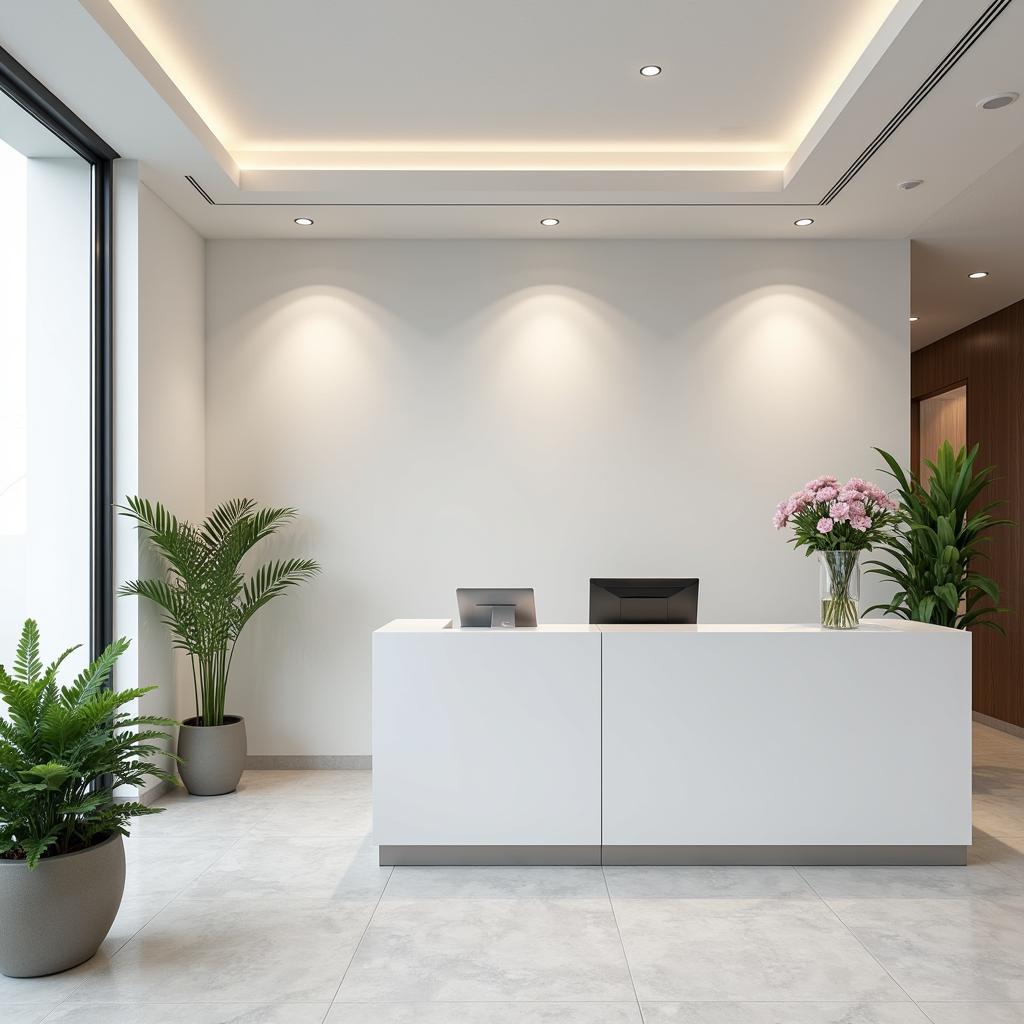 Modern Dental Clinic: A welcoming and modern dental clinic reception area.