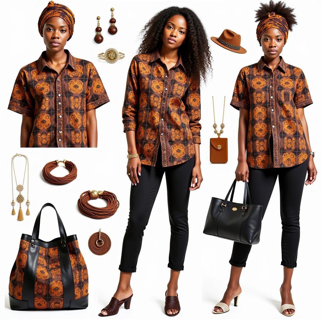 Accessories paired with Pan-African shirts