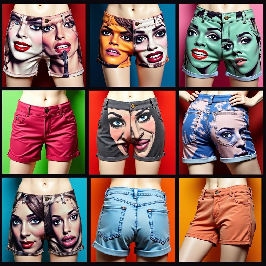 Shorts with Faces: Variety of Designs