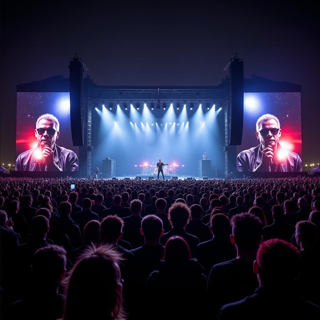 Sting performing King of Pain on the Glastonbury stage