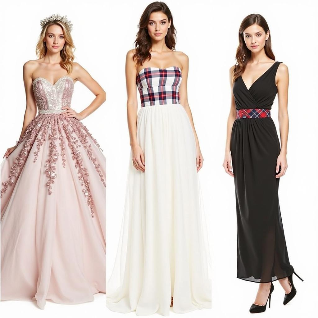 Various Tartan Bridal Dress Styles