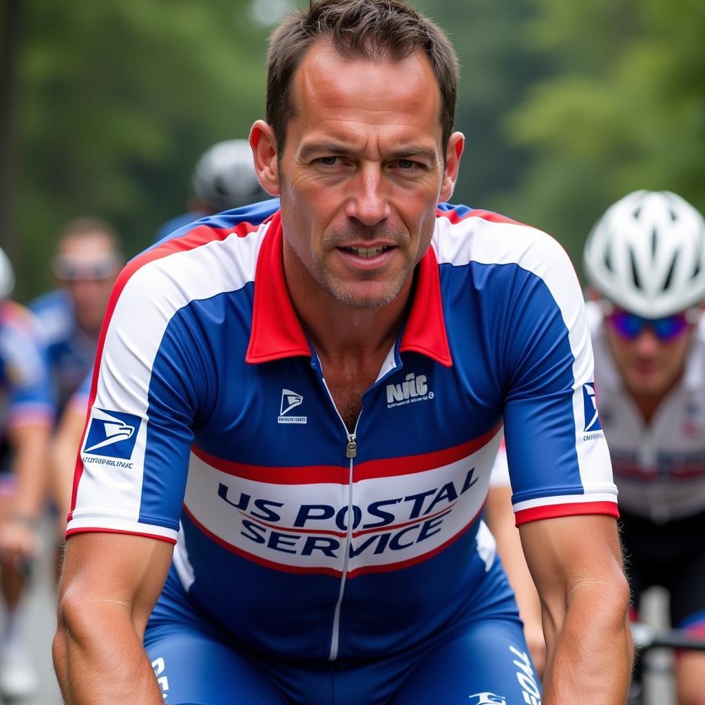 Lance Armstrong trong chiếc áo Team US Postal Jersey