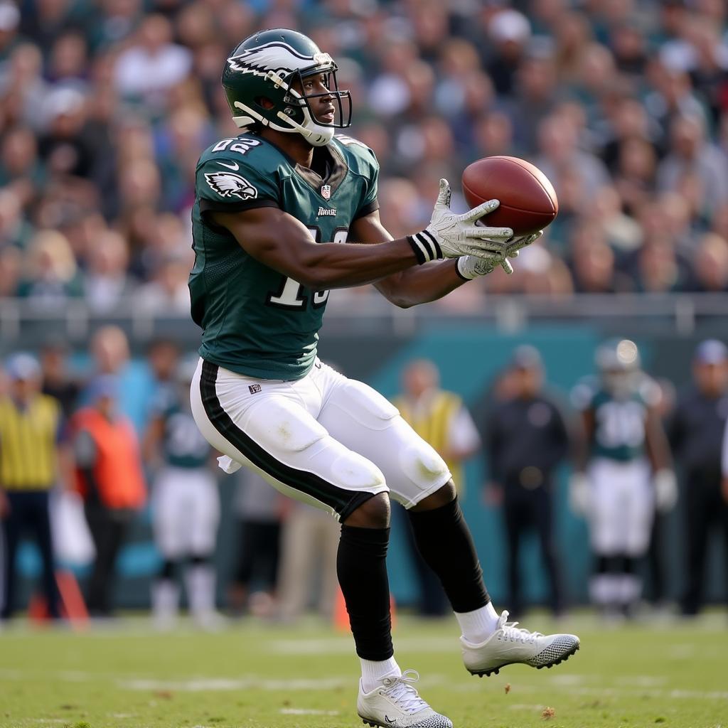 Terrell Owens in action during an Eagles game.