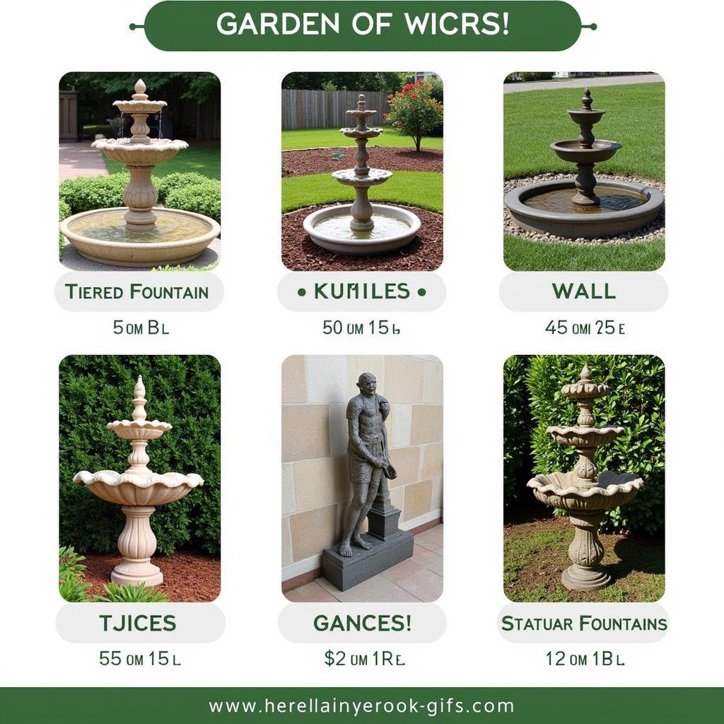 Tiered, Wall, and Statuary Fountains for Garden Enhancement