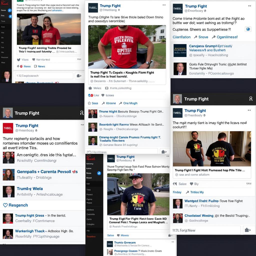 Social Media Posts Featuring Trump Fight T-Shirts