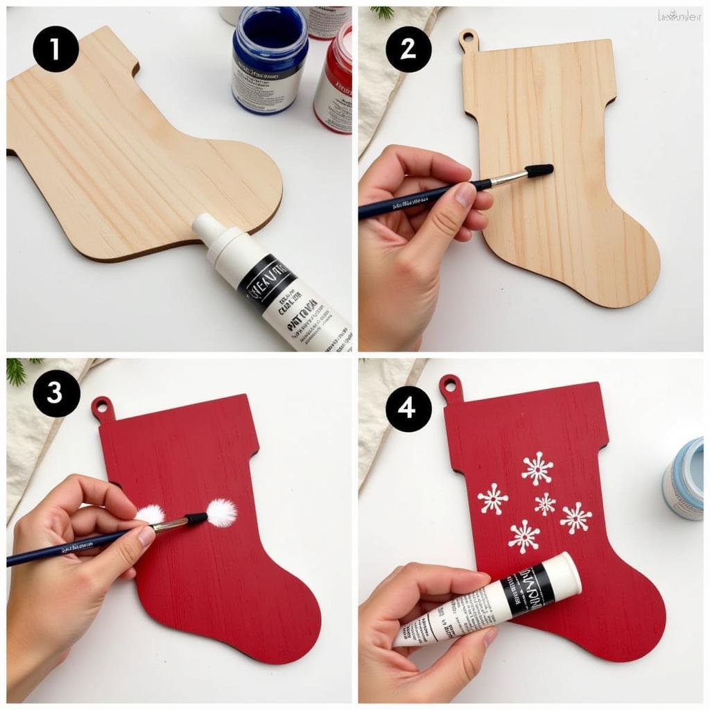 DIY Wooden Christmas Stocking Sign