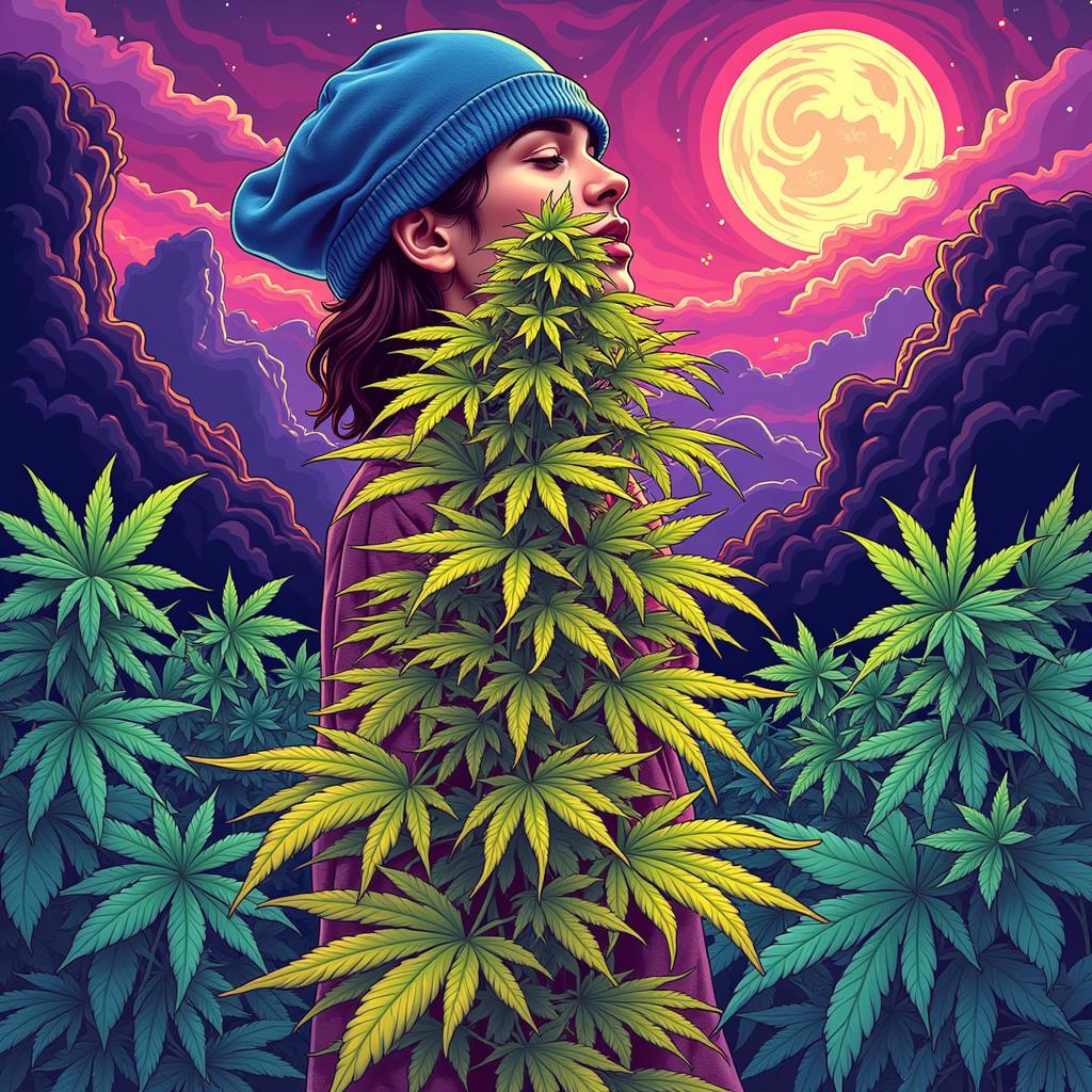 Illustration depicting the effects of Uncle Snoop weed