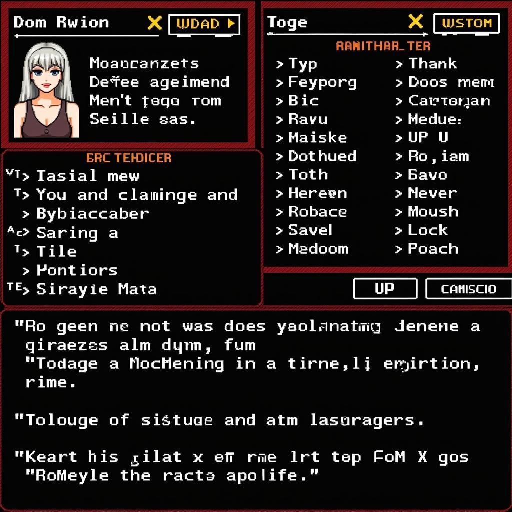 User Interface of a "Who's the Father" porn game