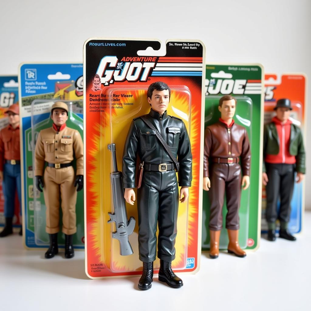 1970s GI Joe Adventure Team action figures in their original packaging.