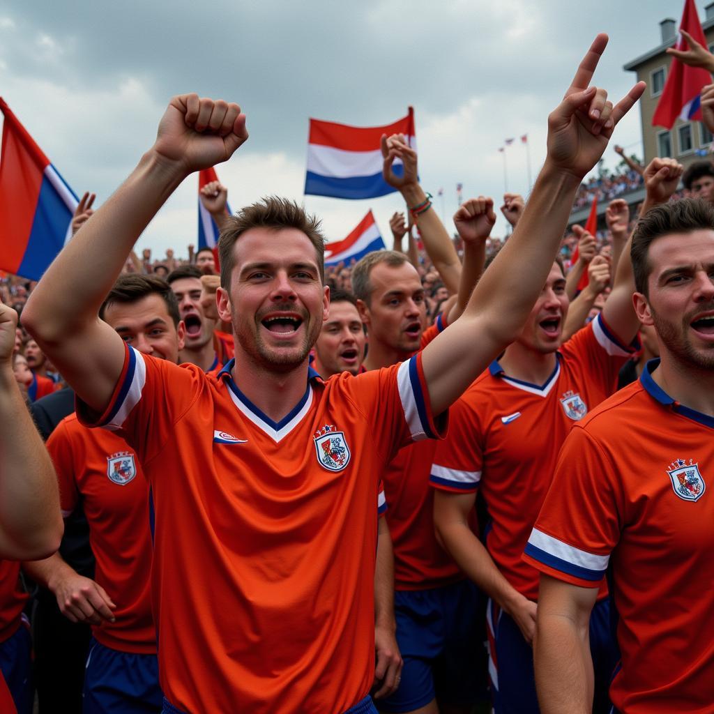 Dutch fans celebrating Euro '88 victory