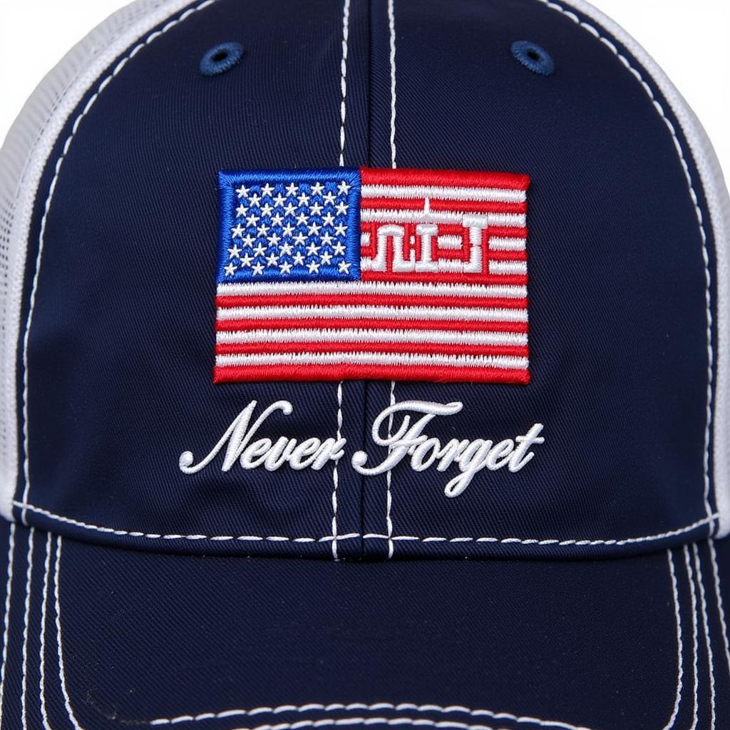 9/11 Commemorative Hat with American Flag and Twin Towers