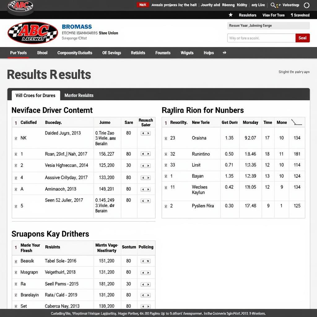 ABC Raceway Official Results Website