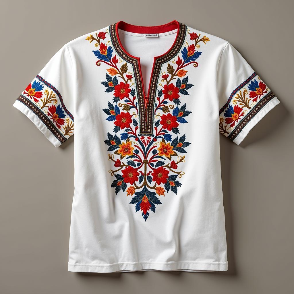 Ukrainian t-shirt with embroidered patterns