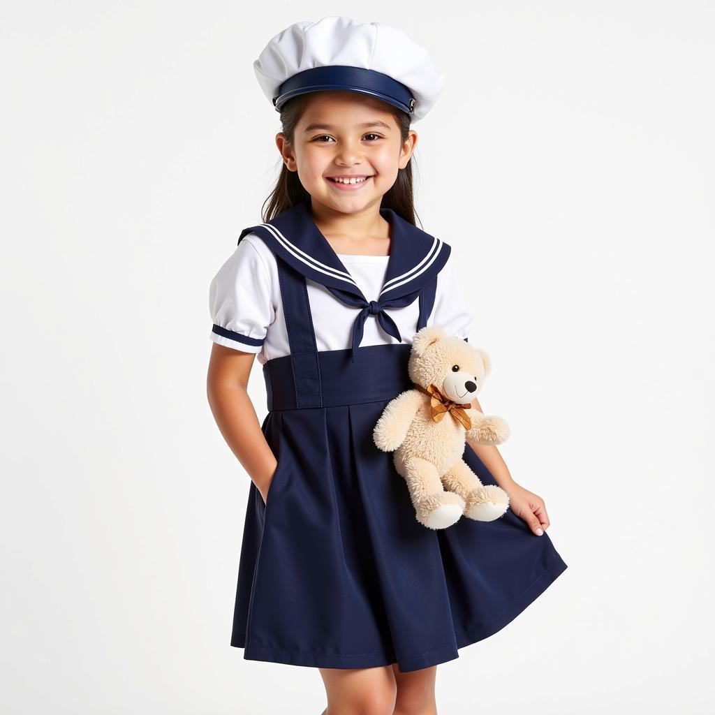 Little girl wearing a sailor suit