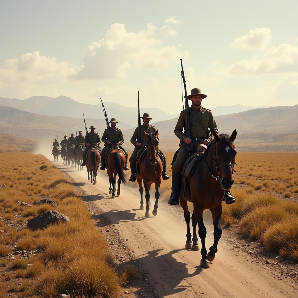 British Troops Marching to Pretoria During Boer War