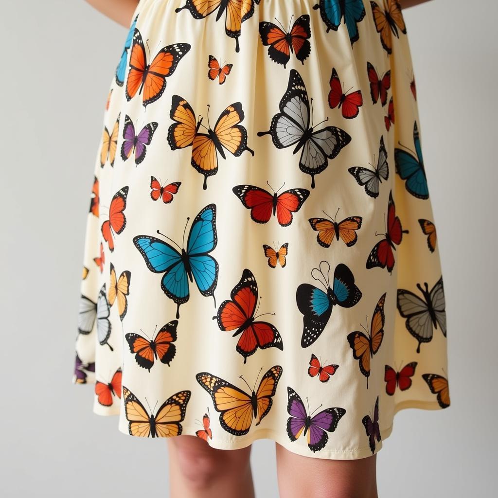 Vintage Dress with Butterfly Print