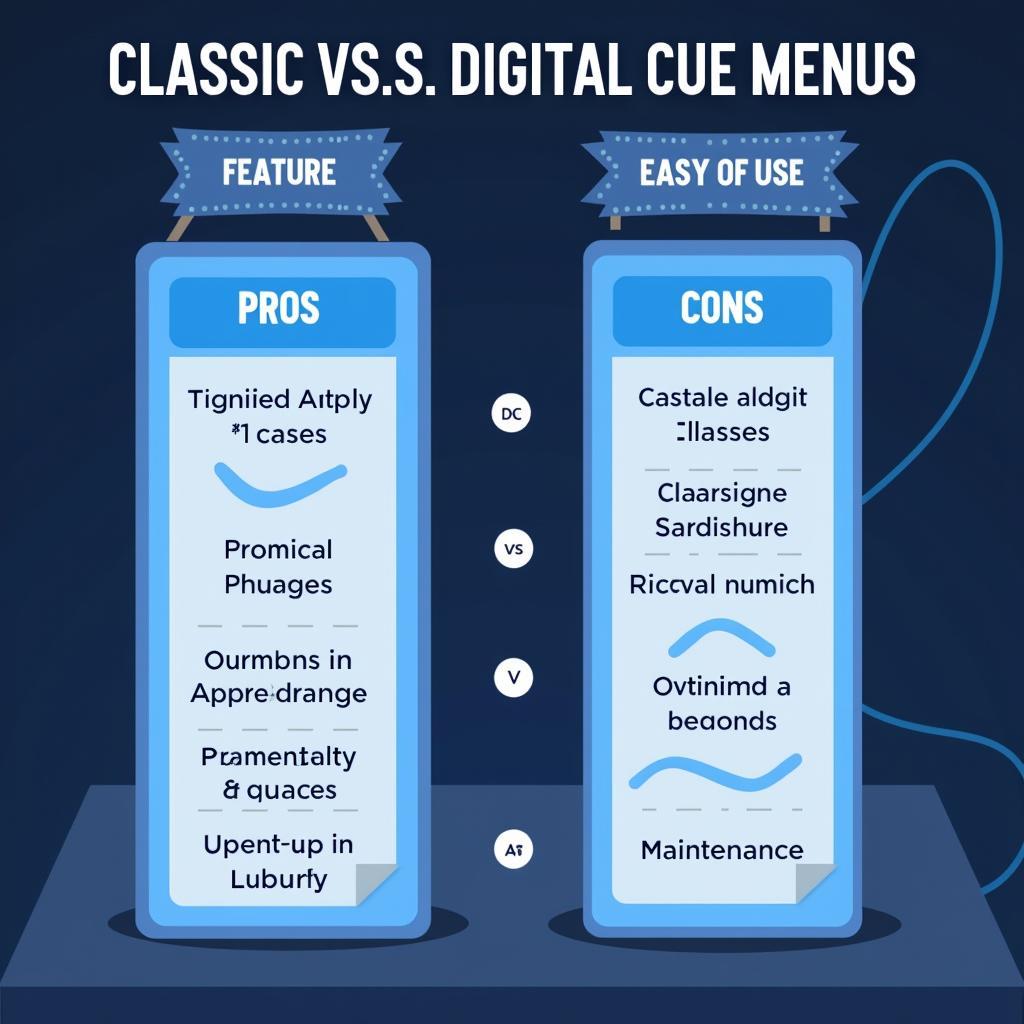 Comparing Classic and Digital Cue Menus