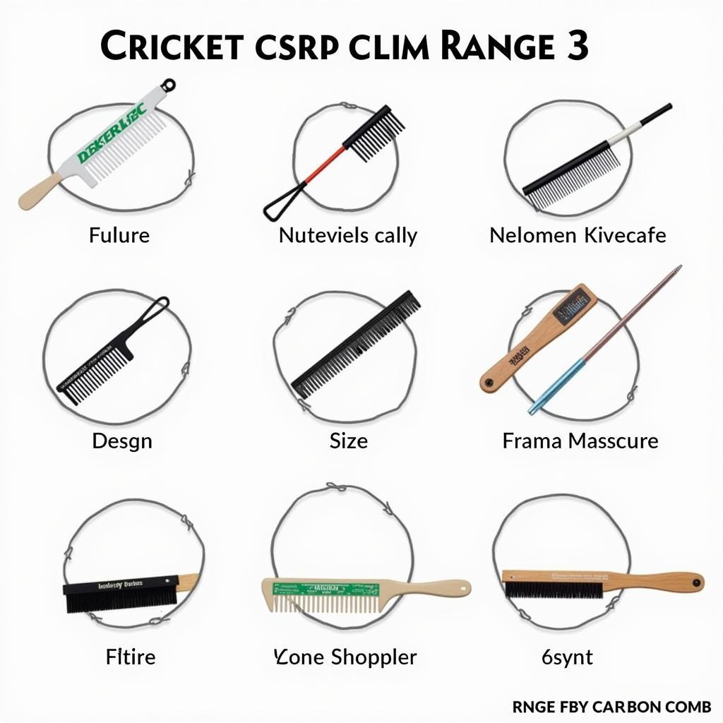 Nhiều loại lược carbon cricket khác nhau