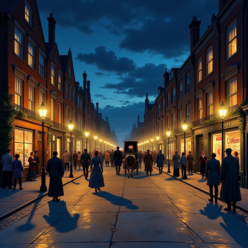 Đèn gas lamp Victorian chiếu sáng đường phố thời Victoria