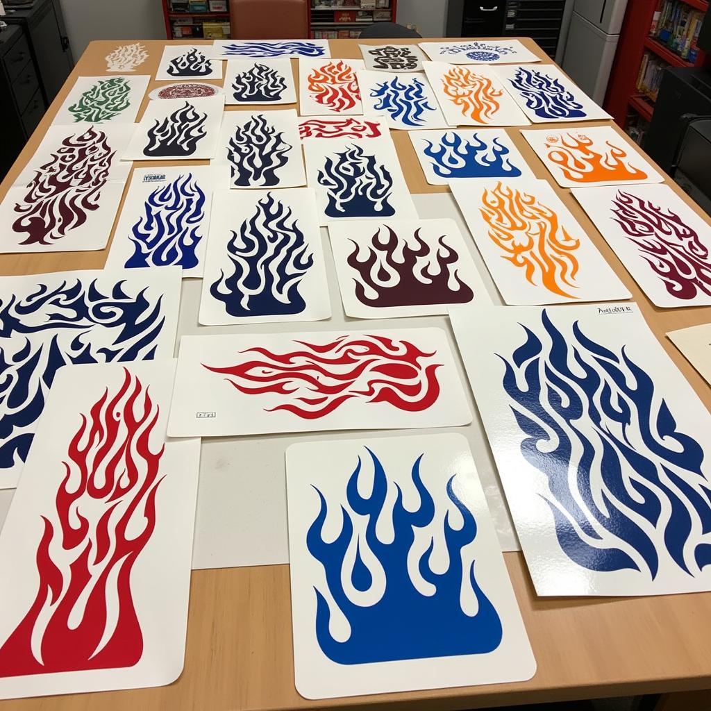 Các mẫu car flame stencil khác nhau