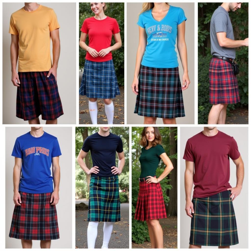 Various Kilt and T-Shirt Styles