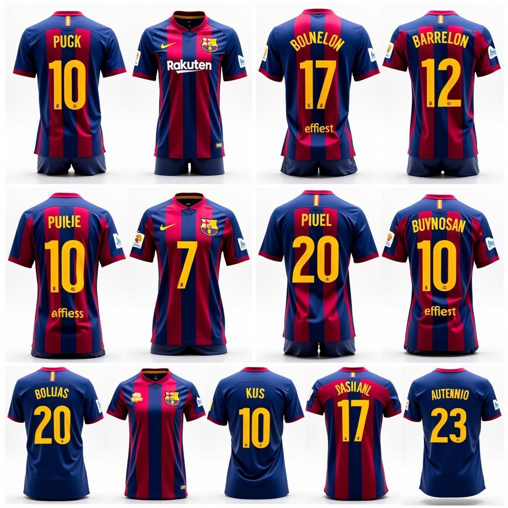 Different Versions of FC Barcelona Pique Jersey