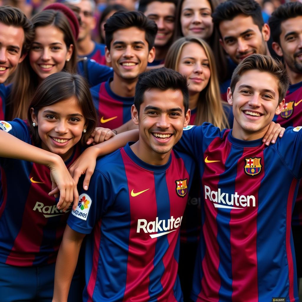 FC Barcelona Pique Jersey Worn by Fans