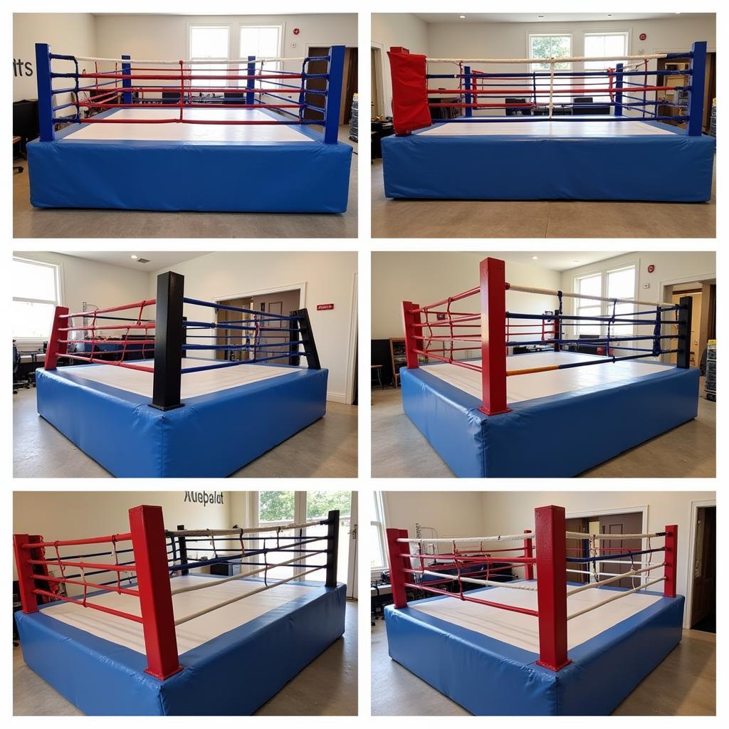 Step-by-step installation of a used boxing ring.