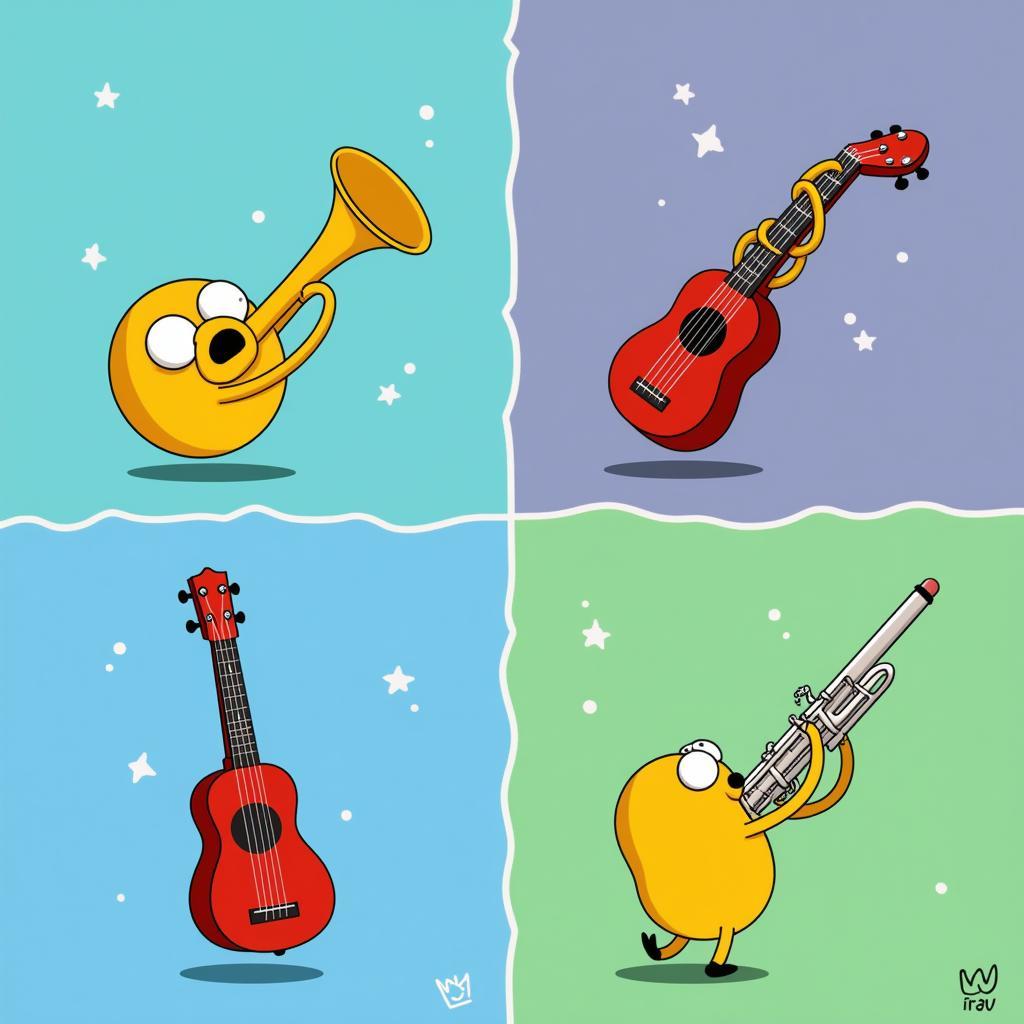 Jake the Dog's Pipe Transforming into Various Instruments