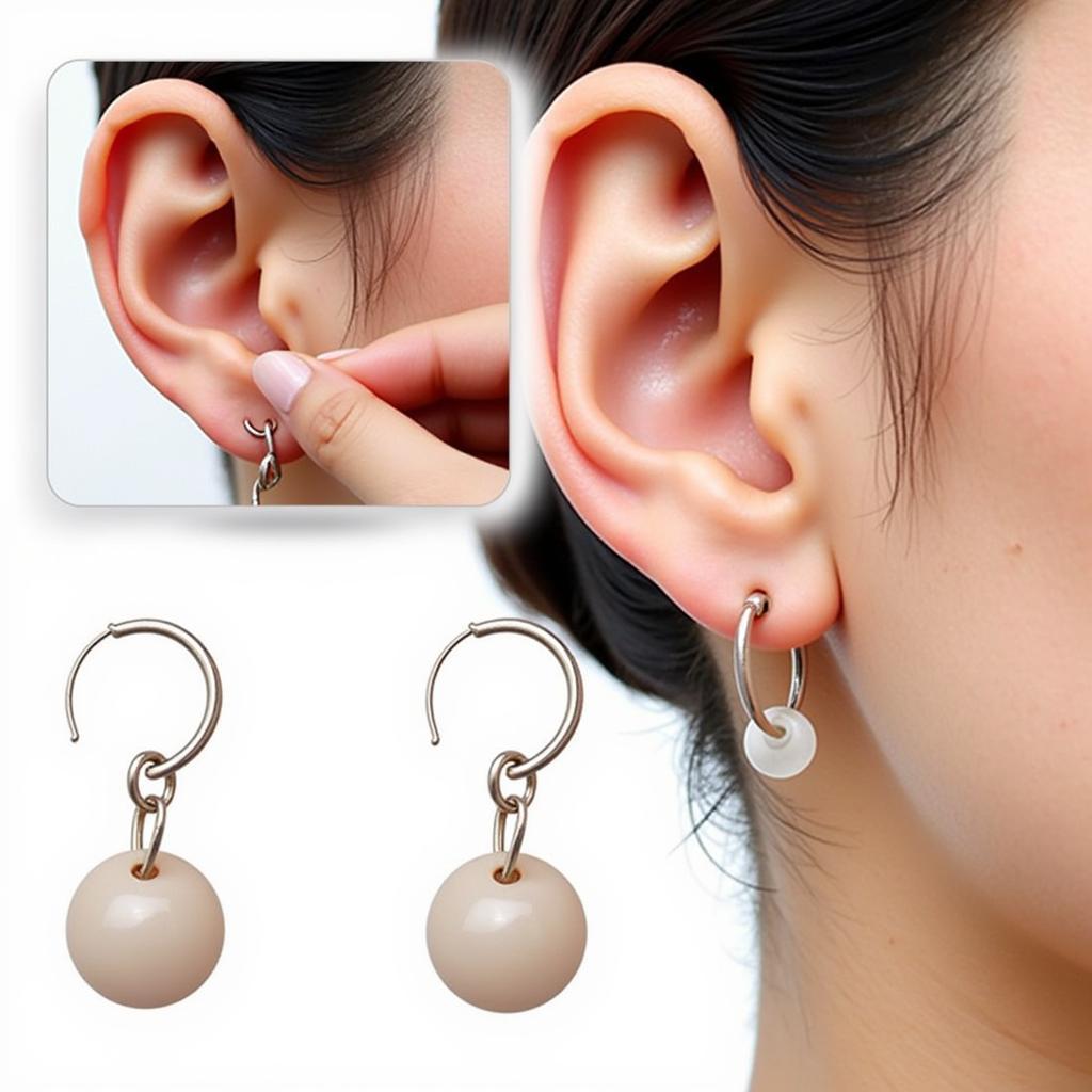 Ear stretching with weights