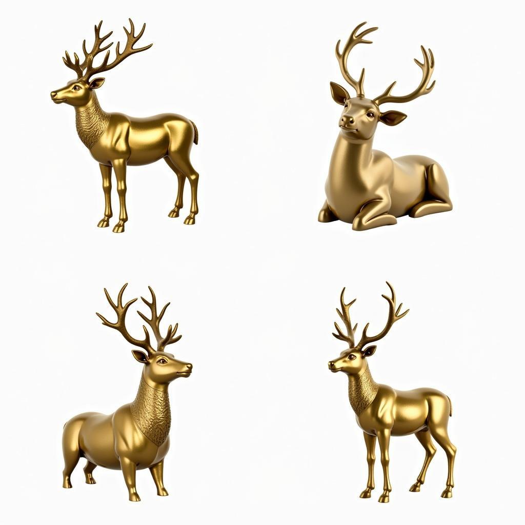 Styles of Large Gold Reindeer Statues