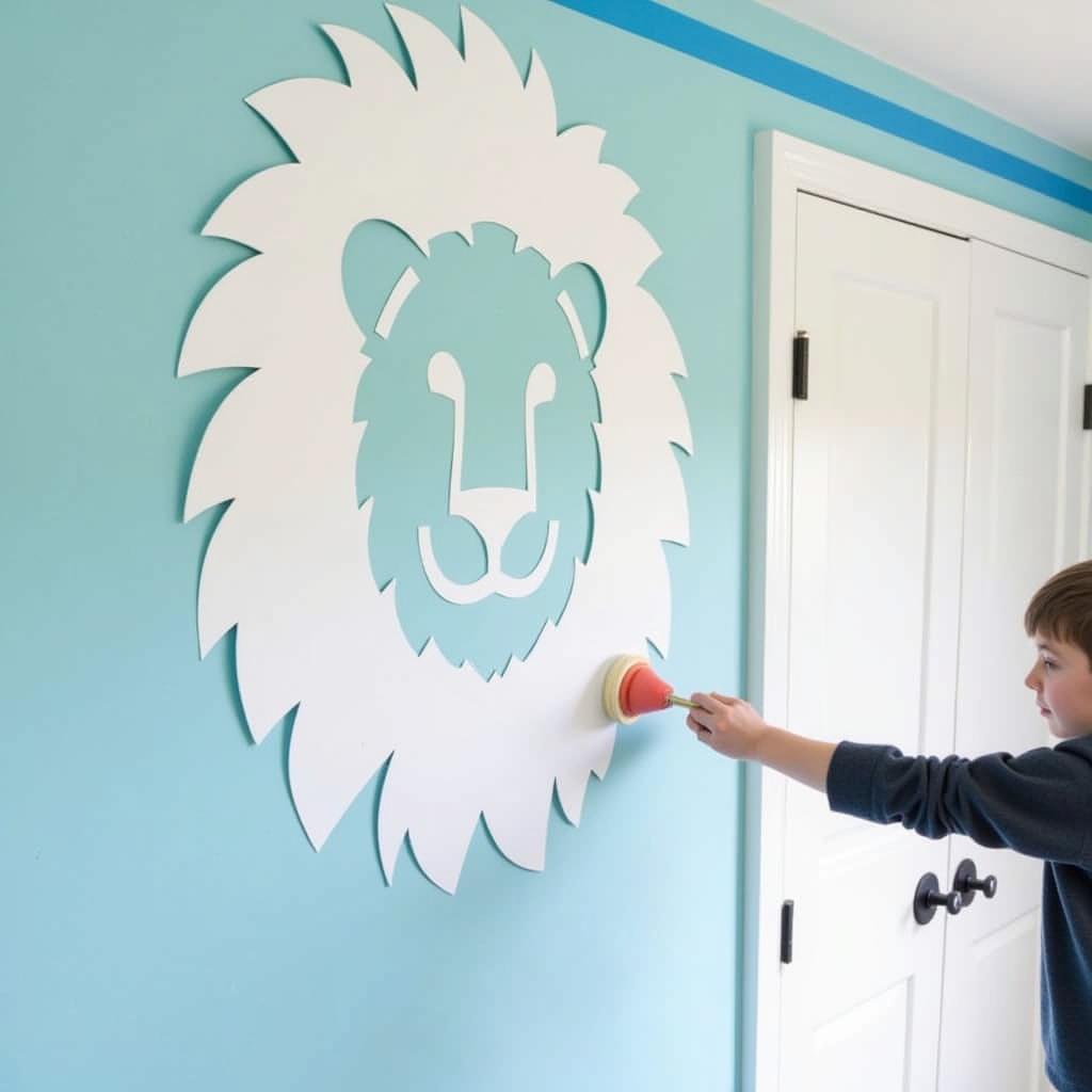 Large Lion Stencil for Wall Art