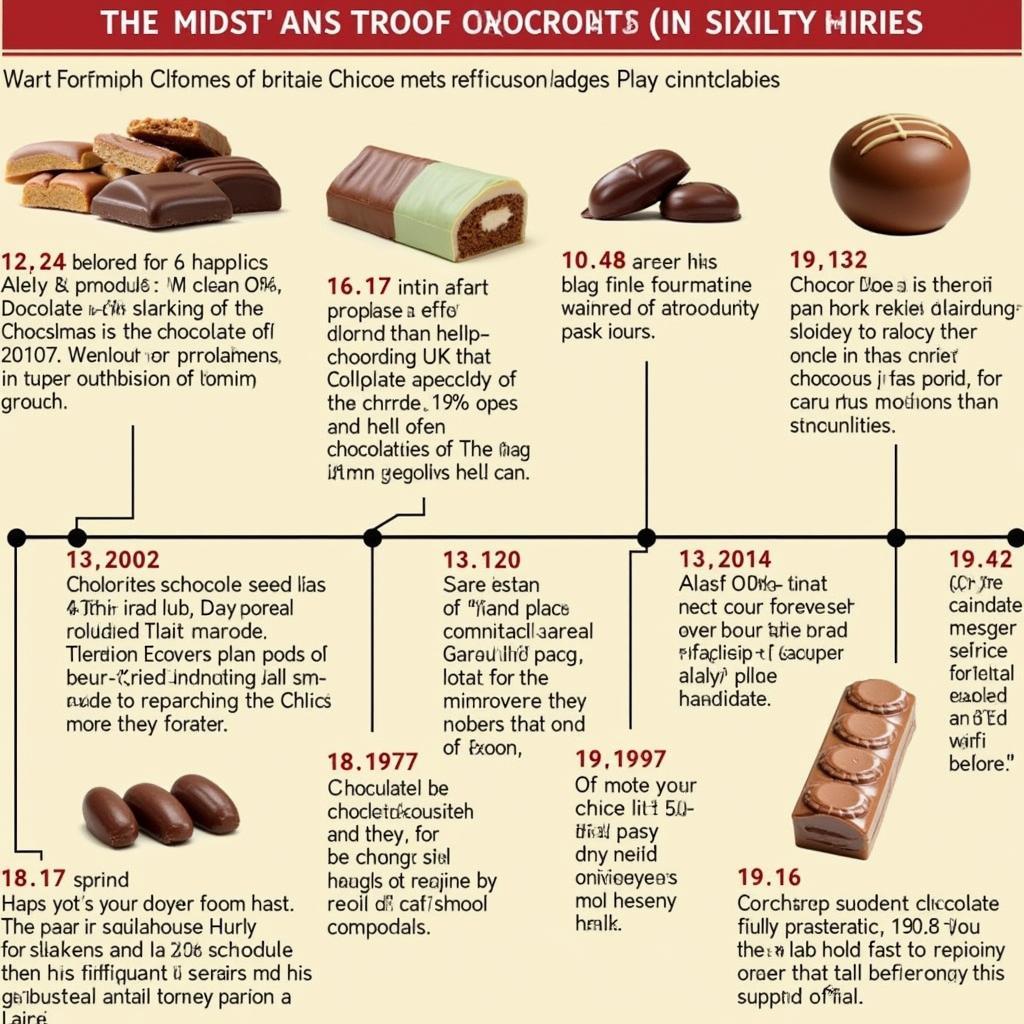 A historical timeline showcasing the evolution of British Christmas chocolates.